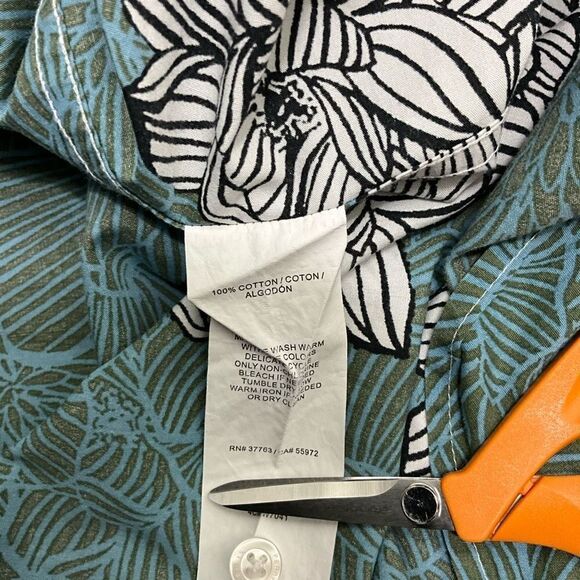 PERRY ELLIS Short Sleeve Hawaiian print shirt - Picture 6 of 6